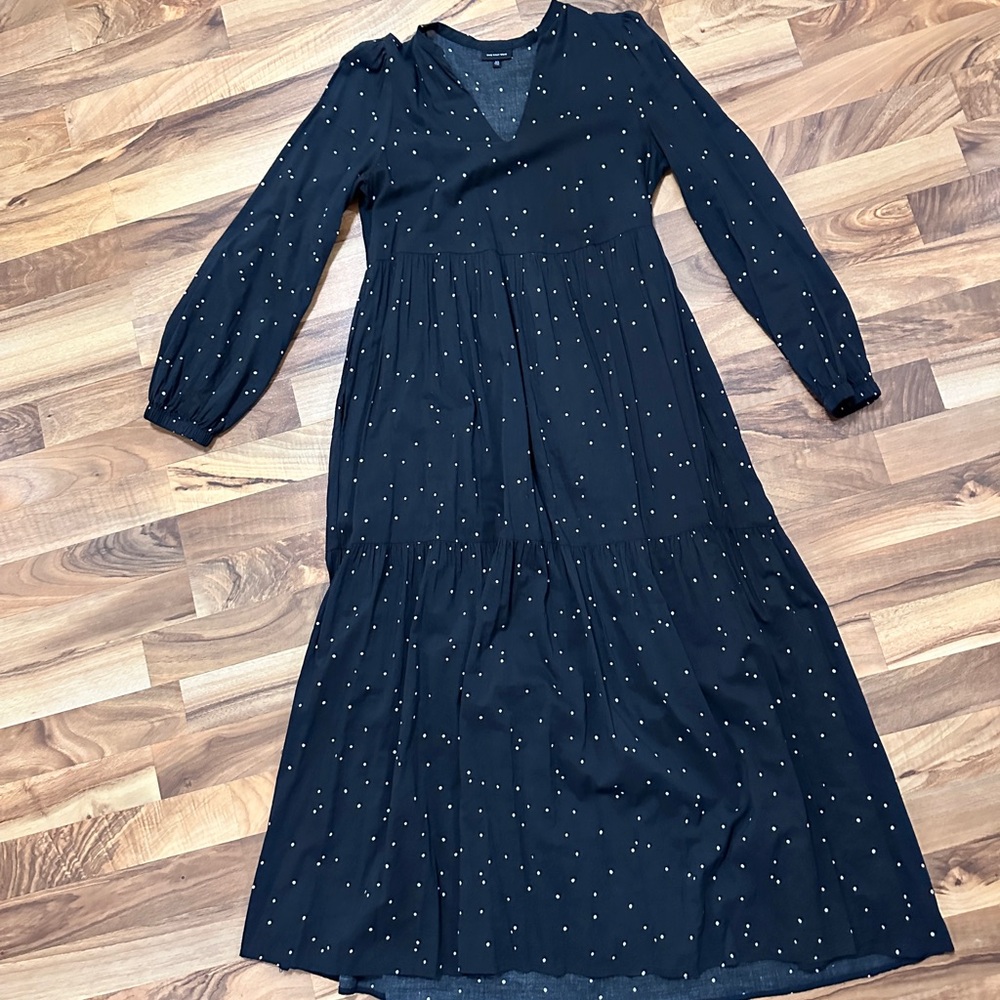 Who What Wear Black PockDot Dress